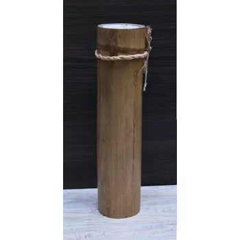 Svícen Bambusový svícen zdobený banánovým listem 40cm