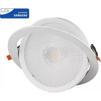 Bodové svítidlo Ledshopik Výklopné LED bodové svítidlo SPOT PROFI | 10W | bílé | kruhové | SAMSUNG LED | - TEPLÁ BÍLÁ - 3000K