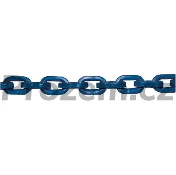 Upínací popruh Lesnicky řetěz G10 čtyřhranný 8 mm, pevnost v tahu 6000 kg, pevnost G100, modrý