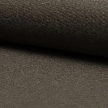 Náplet hladký RIB 1/1, tmavě hnědá melanž, š.70