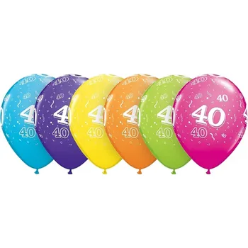 Balónek Latexové balónky s číslem 40 - pastelové barvy 6ks