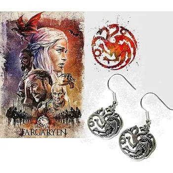 Seriál náušnice Hra o trůny Targaryen Sigil