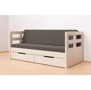 Postel BMB Tandem Harmony rozkládací postel s vysokými čely - buk Moření: vosk, Provedení: Jádrový buk cink, Typ: oblé rohy, Rozměr: 90/180 x 200 cm