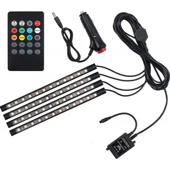LED páska Light SAU48 LED pásek RGB sada do interiéru auta 4x 20cm (LED pásek RGB 4x 22cm do auta )