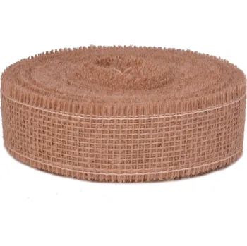 Stuha jutová šíře 50 mm, barva Přírodní