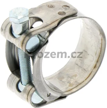 hadicová spona Nerezová hadicová spona 140 - 148 mm s pozinkovaným šroubem, hadicová svorka 140-148 mm, hodící se pro hadici s vnitřním průměrem 125 mm