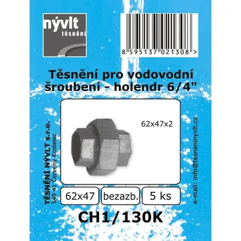 SADA těsnění holendru 6/4" ploché - bezazbest 47 x 62 x 2 mm - CH1/130K - nahrazuje CH1/130B
