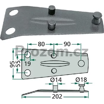 Držák nože pro rotační sekačku Deutz-Fahr, Pöttinger, Saphir, Fort, Marangon, 06563514, 1101701055000, 020040315, 030040315
