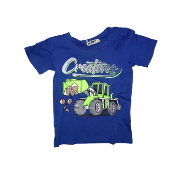 Chlapecké modré tričko se zeleným nakladačem Creatives. 122