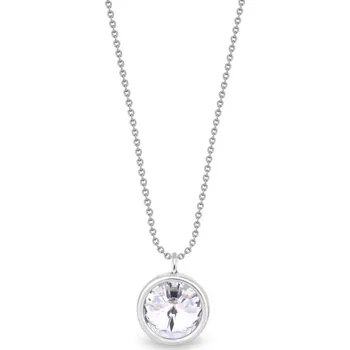 Náhrdelník Stříbrný náhrdelník čirý se Swarovski Elements Birthday Stone NB1122SS29C Krystal