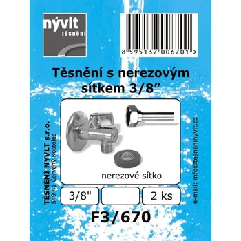 SADA těsnění převlečné matice 3/8" s nerezovým sítkem 2 ks - F3/670