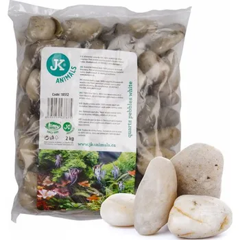 JK ANIMALS Křemenné valounky bílé 2 kg Dekorace do akvária JK ANIMALS Křemenné valounky bílé 2 kg