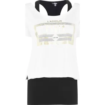 dámské tričko GOLDDIGGA - WHITE/BLACK - S (Golddigga DblLyr Tee)