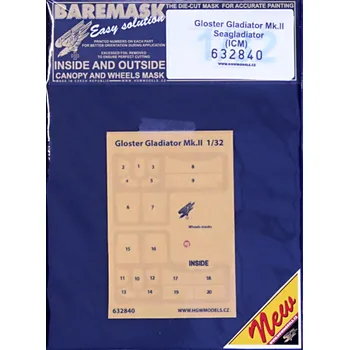 Plastikový model HGW 1/32 Mask Gloster Gladiator Mk.II (ICM)