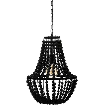 Atmosphera Korálkový lustr GOYA, dřevěný, černý