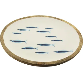 Sada nádobí SEA CLUB Talíř dřevěný s rybkami