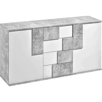 Komoda Komoda Elstra II 180cm Bílá/Beton