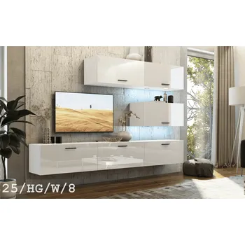 Obývací stěna Ral Obývací stěna VENUS 1, 249 cm - Bílý lesk