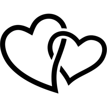 Samolepicí dekorace na vozidlo Samolepka propletená srdce na auto a motorku, tuning nálepka (5415)