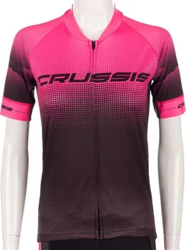 cyklistický dres CRUSSIS Cyklistický dres CSW-057 černý/růžový
