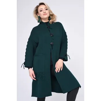 Dámský kabát Dámský plášť 1446R - Vitesi tmavě zelená L