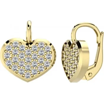 Náušnice Couple, Romantické náušnice Vika, žluté zlato se zirkony, 6630261-0-0-1