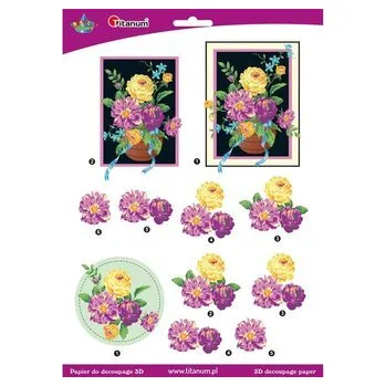 Set školních potřeb Papier do decoupage 3D bukiet arkusz