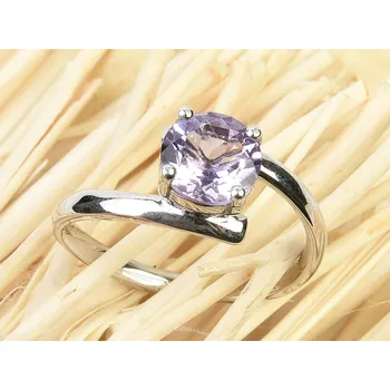 Prsten Ametyst kulatý prsten standard brus Ag 925/1000 + Rh