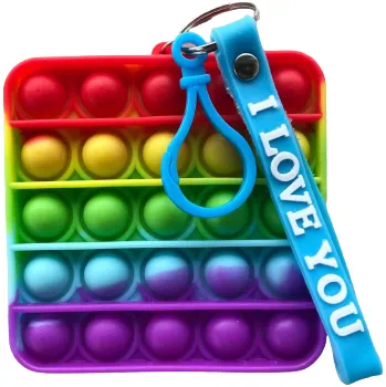 POP IT Pop It antistresová hračka čtvereček s náramkem rainbow