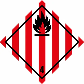 ADR třída 4.1 - Hořlavé tuhé látky samolepící vinylová fólie 150 x 150 mm