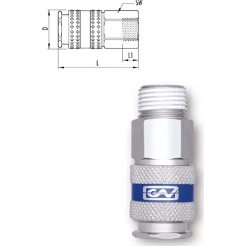 Příslušenství ke kompresoru GAV BEZPEČNOSTNÍ RYCHLOSPOJKA MAGNUM 4000 STL.VZDUCH 3/8" vnitřní závit