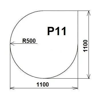 AGC Fenestra Sklo pod kamna P11G 110x110 - čiré
