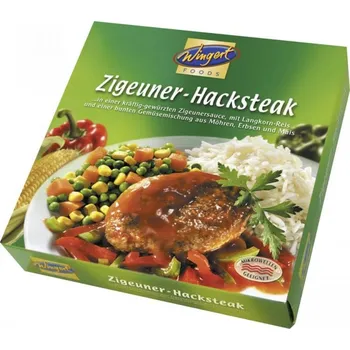 Hotové jídlo Wingert Foods kuřecí hamburger v pepřové omáčce s rýží a zeleninou 460 g