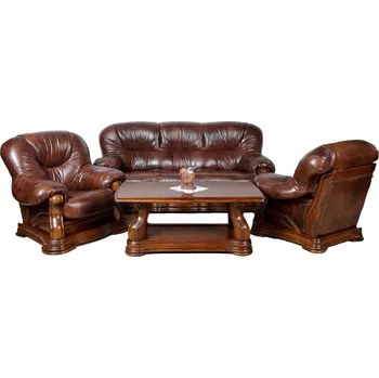 Sedací souprava Nábytek Chodura Sedací souprava Václav dřevo 105x230x105 Hnědá