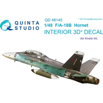 Plastikový model Quinta studio 1/48 F/A-18B Hornet 3D-Printed Interior (KIN)