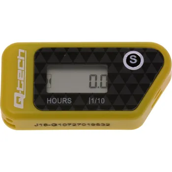 Elektroinstalace pro motocykl Měřič motohodin bezdrátový s nulovatelným počítadlem, Q-TECH (žlutý)
