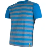 SENSOR MERINO ACTIVE pánské tričko s pruhy modré Velikost: M