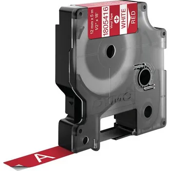 Kotouček do pokladny a tiskárny štítků páska do štítkovače DYMO IND RHINO 1805416 vinyl Barva pásky: červená Barva písma:bílá 12 mm 5.5 m