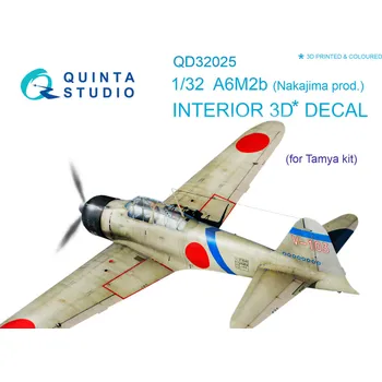 Plastikový model Quinta studio 1/32 Nakajima A6M2b 3D-Print&col.Interior...