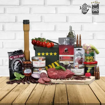 Dárkový potravinový koš Muniční bedna ARMYBOX pro masožravce XXL + odeslání do 48 hodin, + doprava zdarma