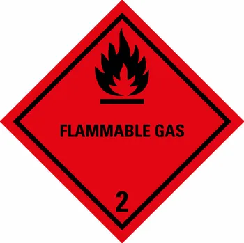 ADR třída 2.1 - FLAMMABLE GAS samolepící vinylová fólie 100 x 100 mm