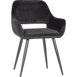 WOOOD Černá sametová jídelní židle Monky