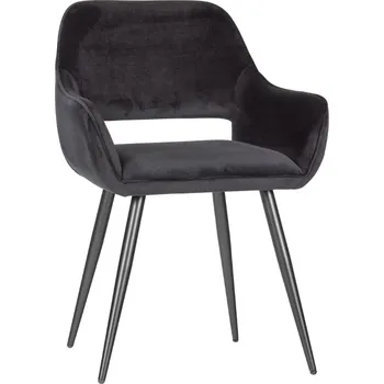 Jídelní židle WOOOD Černá sametová jídelní židle Monky