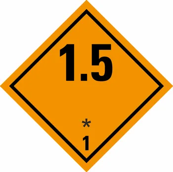 ADR třída 1.5 - Výbušné látky a předměty samolepící vinylová fólie 250x250 mm