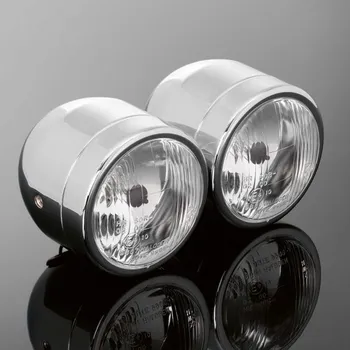 Osvětlení pro motocykl Dvojité hlavní moto světlo Highway Hawk d 90, E-mark, chrom (sada)