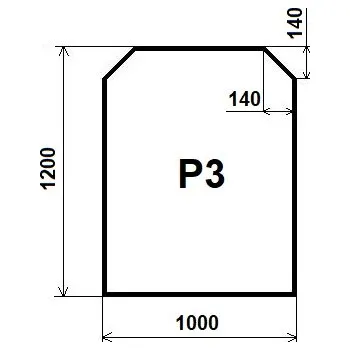AGC Fenestra Sklo pod kamna P3 - čiré 100x120