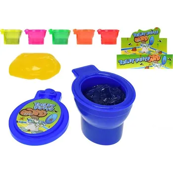 Modelovací hmota Professor Slime toaleta 9,5x6,5 cm s neonovým slizem - mix barev (modrá, žlutá, růžová, zelená, oranžová, červená)