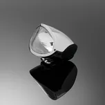 Hlavní motocyklové světlo Highway Hawk IOWA, oválné, E-mark, chrom (1ks)