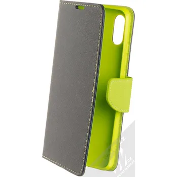 Pouzdro na mobilní telefon 1Mcz Fancy Book flipové pouzdro pro Xiaomi Redmi 9A, Redmi 9AT modrá limetkově zelená (blue lime)
