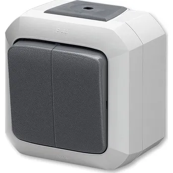 vypínač ABB Variant+ Přepínač střídavý dvojitý 6+6 IP54, šedá (3558N-C52510 S)